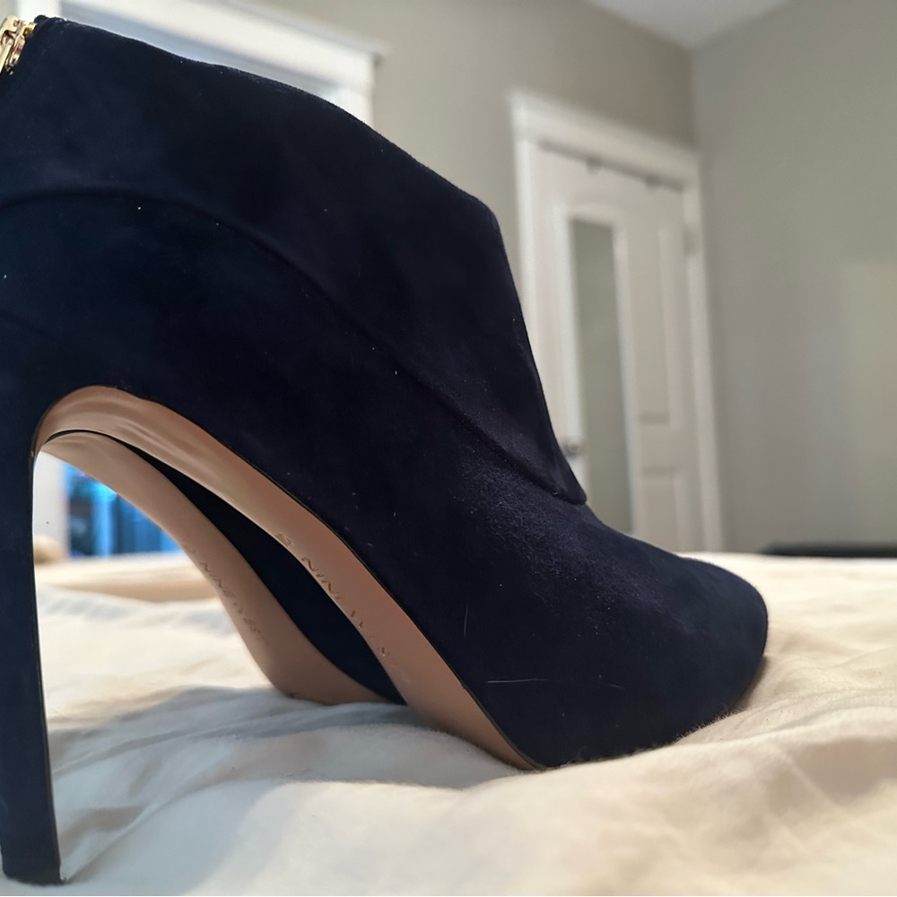 Nine West Ankle Boots, 2 pairs: 1 Black, 1 Blue. Sleek Suede material